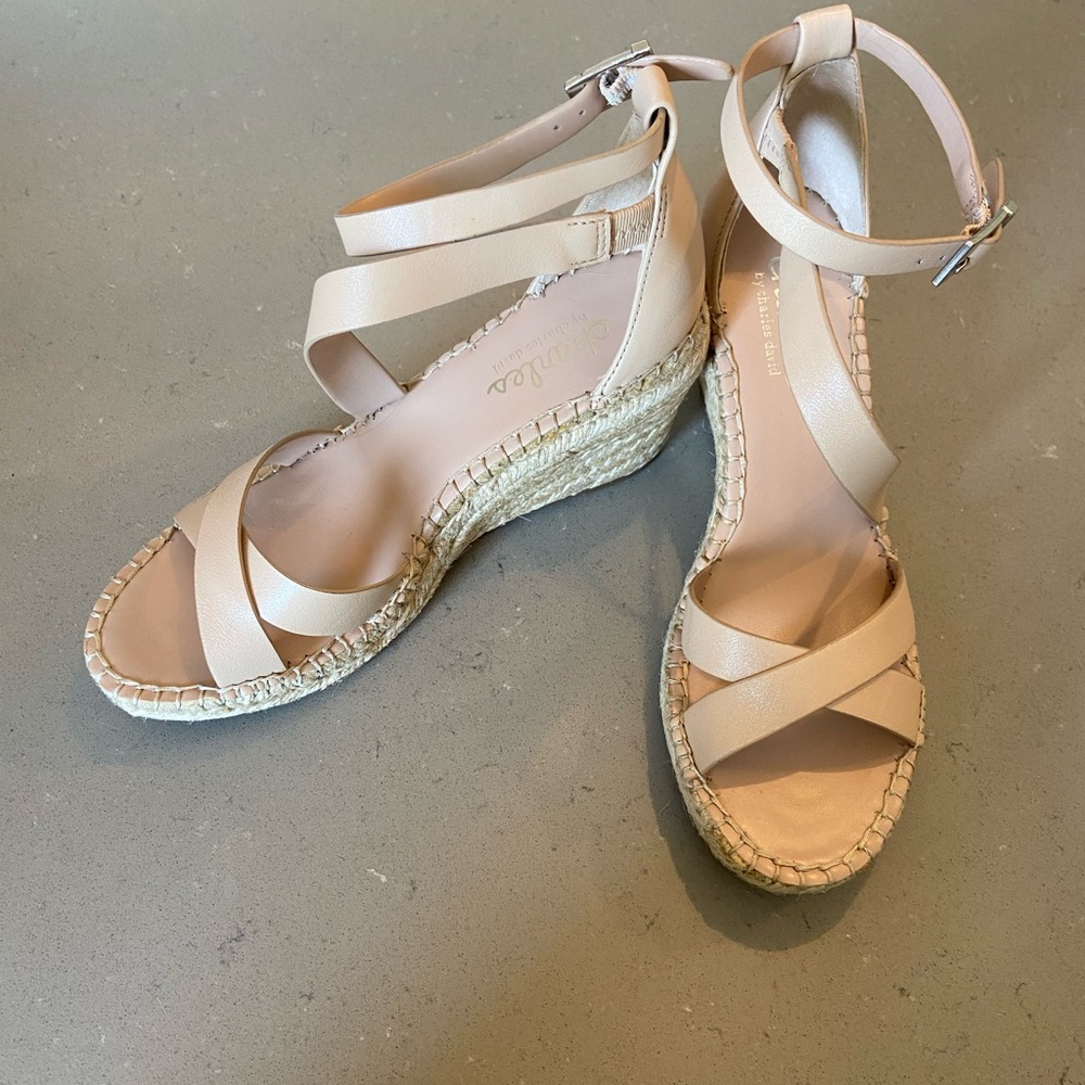 New! Charles, By Charles David Leather Espadrilles - image 1